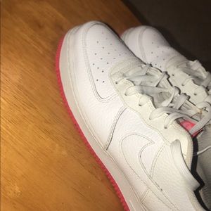 Neon pink and white Air Force 1